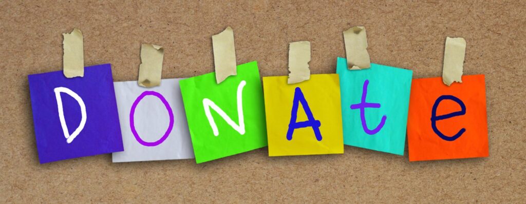 Image: states "donate"